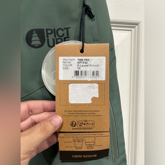 Picture Organic Clothing Kids’ Size 10 Time Snow Pants Green Laurel Wreath NWT - Picture 6 of 10